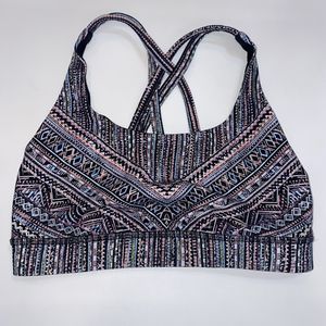 Lululemon Energy Sports Bra Tribal Pace Abstract Print Multicolor Size 4